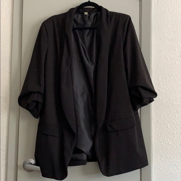Plus Ruched Sleeve Blazer - Picture 2 of 2
